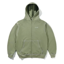 Trail Stitch Zip-Thru Hood, Washed Dull Army