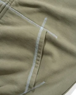 Trail Stitch Zip-Thru Hood, Washed Dull Army