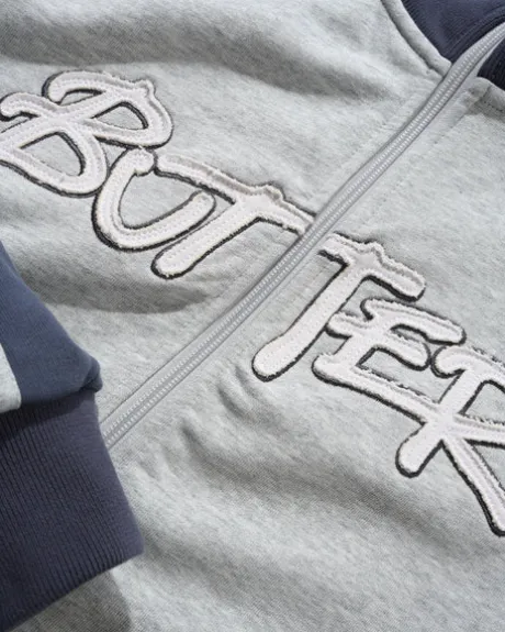 Tunnel Fleece Track Jacket, Ash / Navy