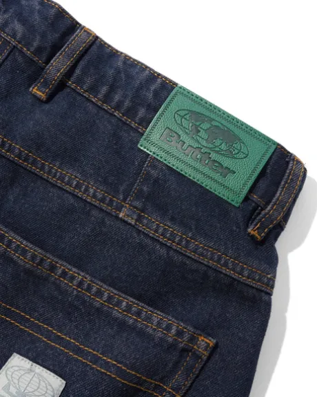 Wide Cut Denim Jeans, Tinted Dark Indigo