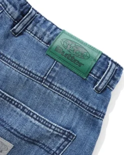 Wide Cut Denim Jeans, Vertical Stripe
