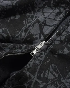Woods Camo Zip-Thru Hood, Washed Black