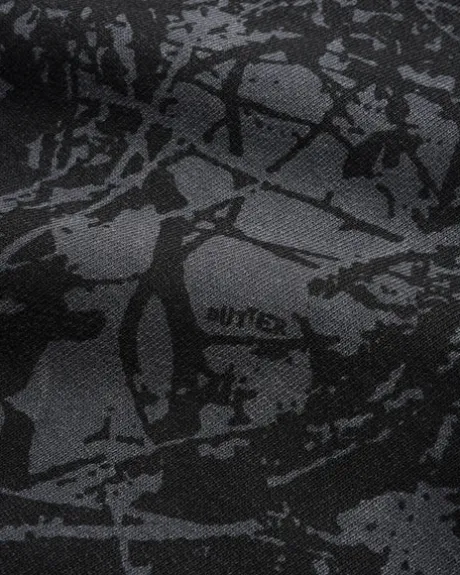 Woods Camo Zip-Thru Hood, Washed Black